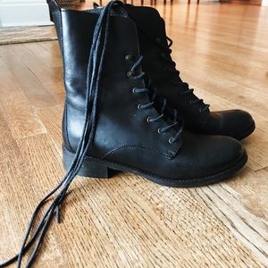 Black 100% Leather Madewell boots
